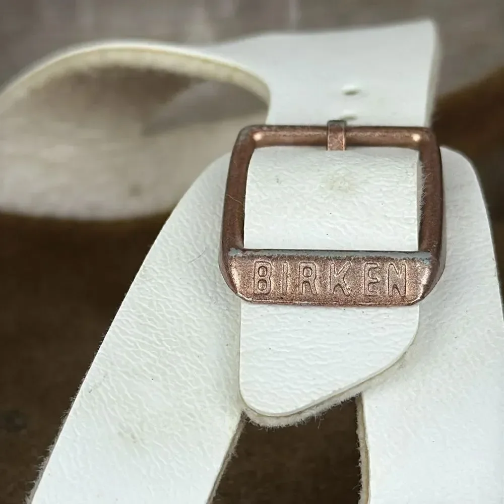 Birkenstock Rio Birko Flor White Leather Women’s Sz 3/EU 34 Slingback Sandals